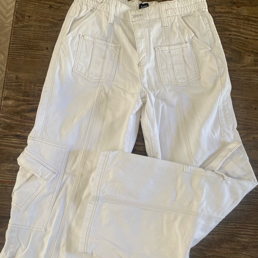 BDG Cream Y2K Cargo Pants